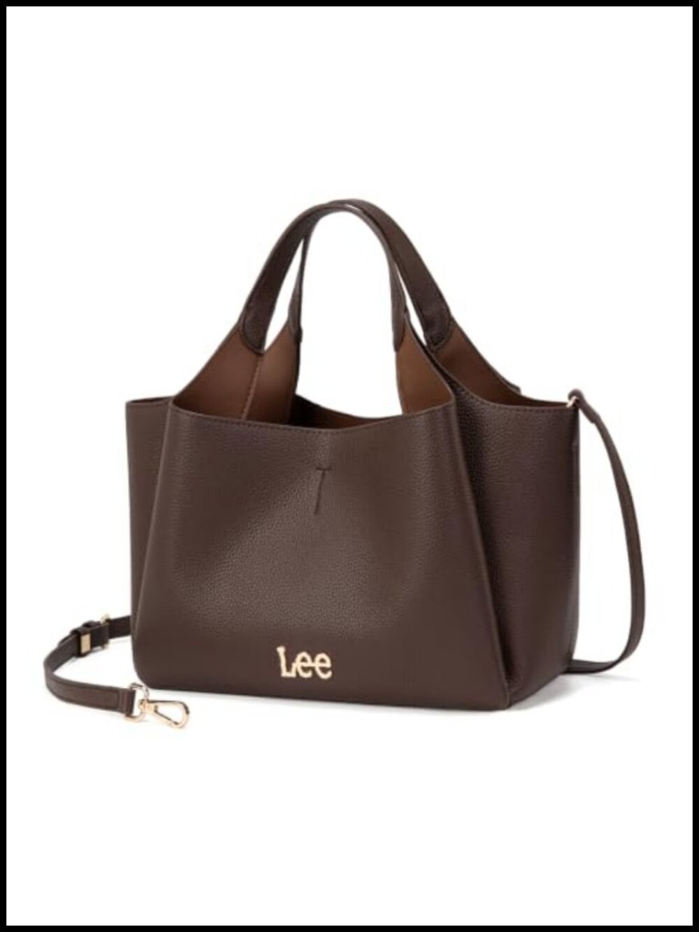 Vegan Leather Satchel Tote Handbag with Removable Pouches